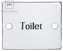 Vintage Fehér Zománc "Toilet" Tábla