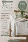 Vintage Fehér Asztalterítő Zöld Francia Motívumokkal -240*140 cm. Vintage Fehér Asztalterítő Zöld Francia Motívumokkal -240*140 cm.