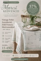 Vintage Fehér Asztalterítő Zöld Francia Motívumokkal -240*140 cm. Vintage Fehér Asztalterítő Zöld Francia Motívumokkal -240*140 cm.