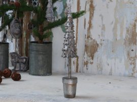 Antik Fém "Csillám" Karácsonyfa - 33 cm.
