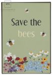 Vintage "Save the bees" Fém Tábla - 20 cm.