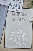   Vintage "Meet Me Under the Mistletoe" Fém Tábla - 20 cm.