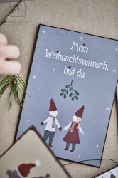 Vintage "Mein Weihnachtswunsch Bist Du" Fém Tábla - 20 cm.