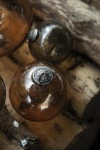   Vintage Csokoládé "Kődarabos" Akasztható Gömb - 6,5 cm.