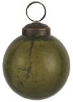   Vintage Olívazöld "Kődarabos" Akasztható Gömb - 5,8 cm.