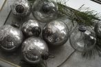   Vintage Ezüst "Kődarabos" Akasztható Gömb - 8 db egy csomagban 
